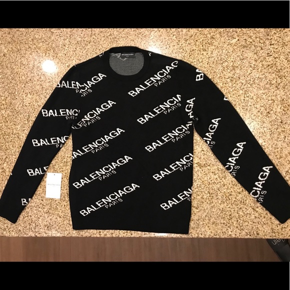 jacquard logo crewneck balenciaga
